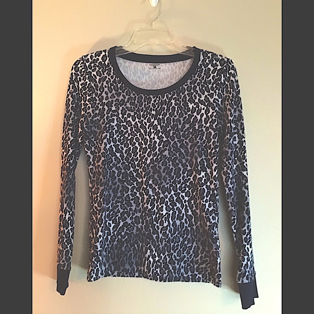 Jones New York Blue Cheetah Sweater